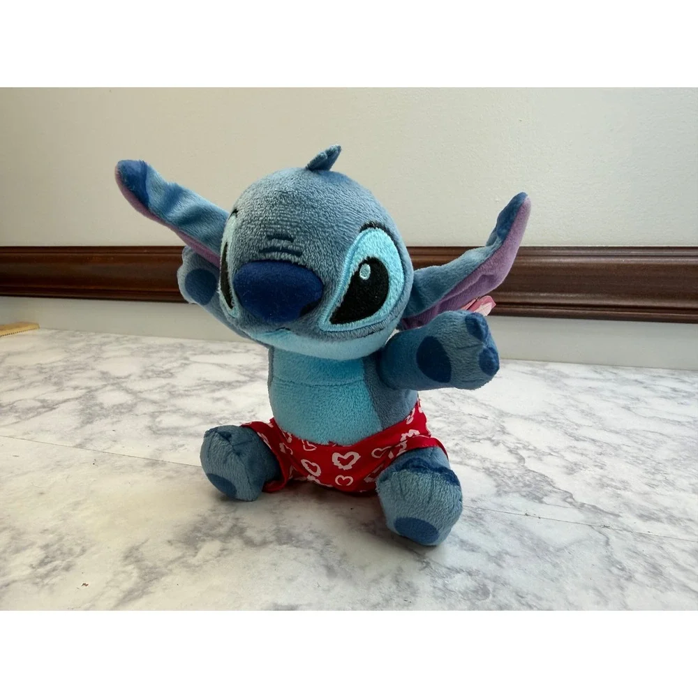 Disney Lilo and Stitch Plush Heart Swim Trunks Blue Just Play 2534KM01 7 Inch